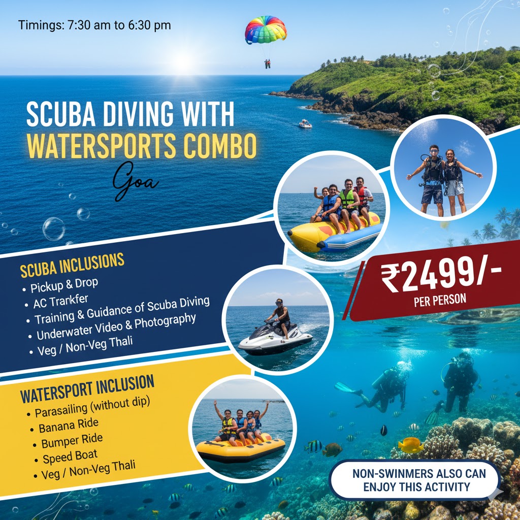 🏖️ Goa Adventure: Scuba Diving aur Watersports Combo Package